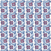 Villa Vaux Blue and Red Wallpaper